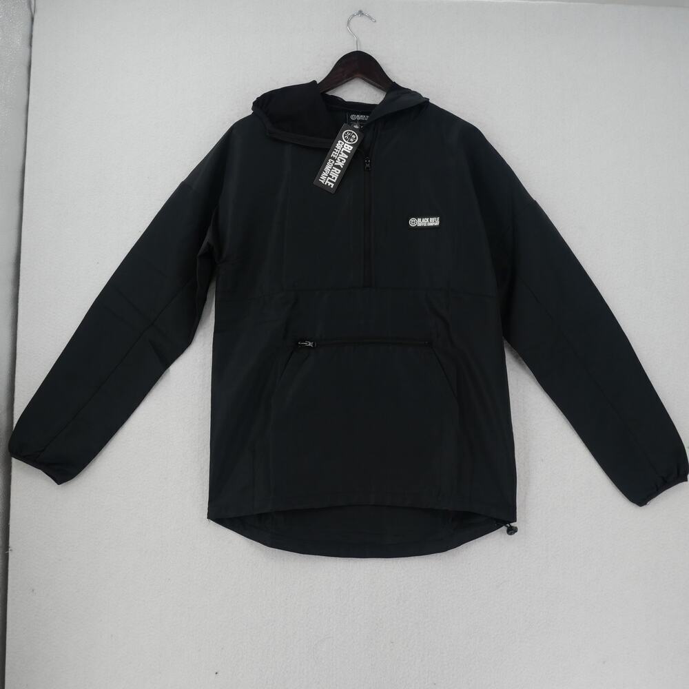 NEW Black Rifle Coffee Company Men's Small  BLACK Hooded Jacket